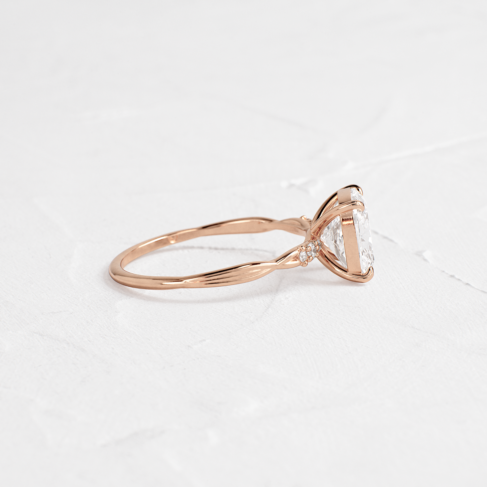 Criss Cross-Cushion Lab Grown Diamond Engagement Ring