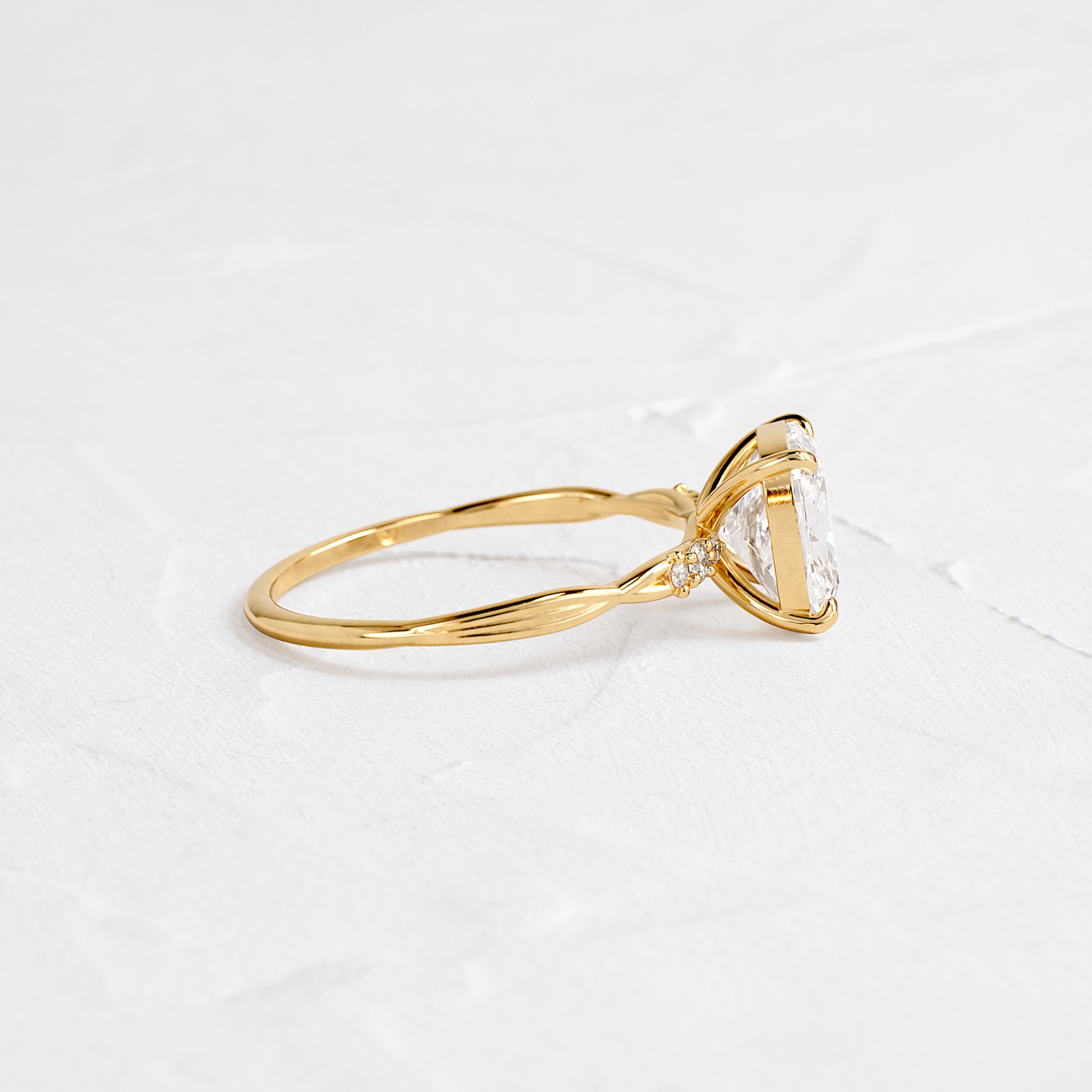 Criss Cross-Cushion Lab Grown Diamond Engagement Ring