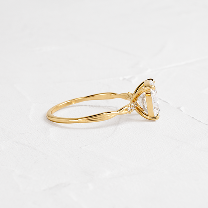 Criss Cross-Cushion Lab Grown Diamond Engagement Ring