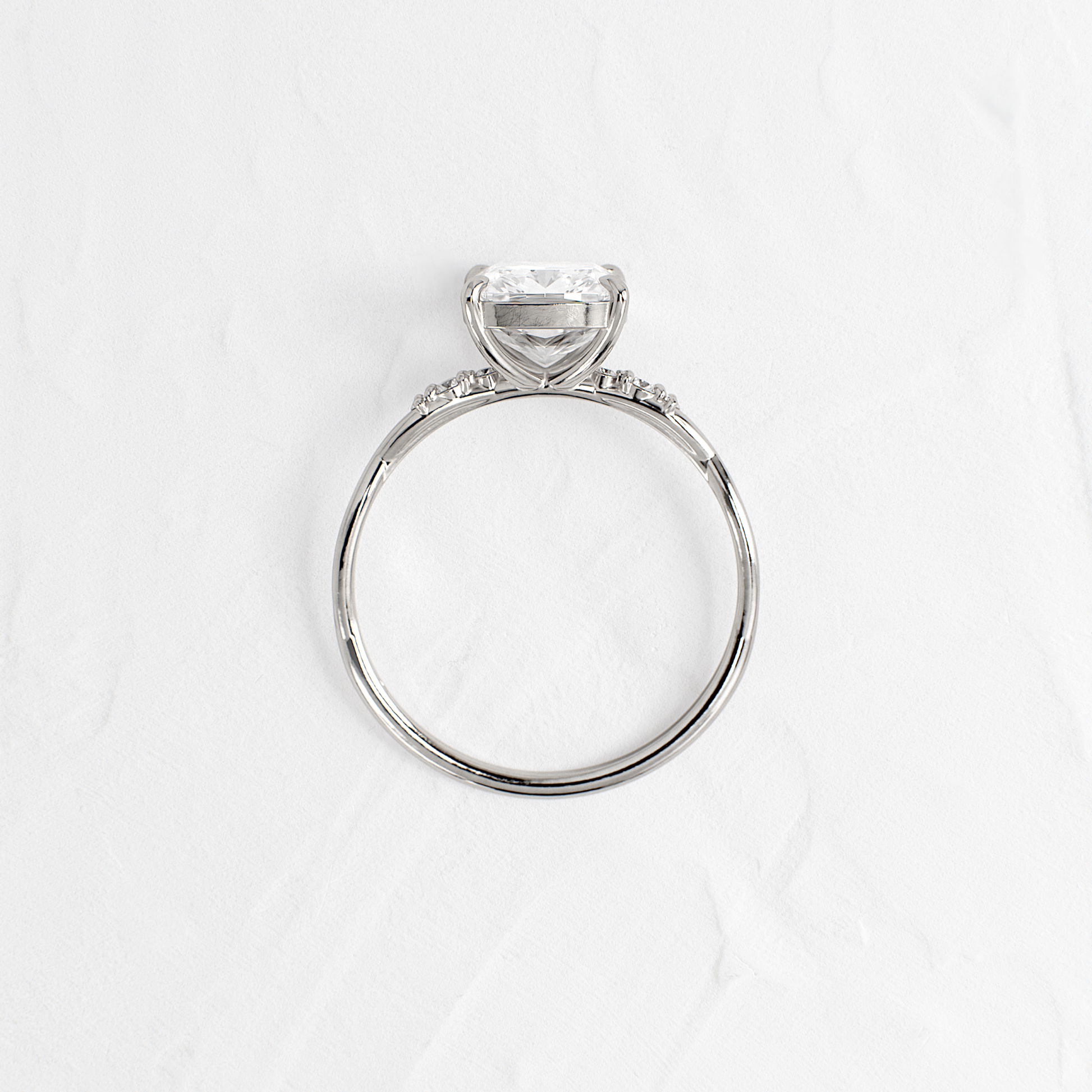 Criss Cross-Cushion Lab Grown Diamond Engagement Ring