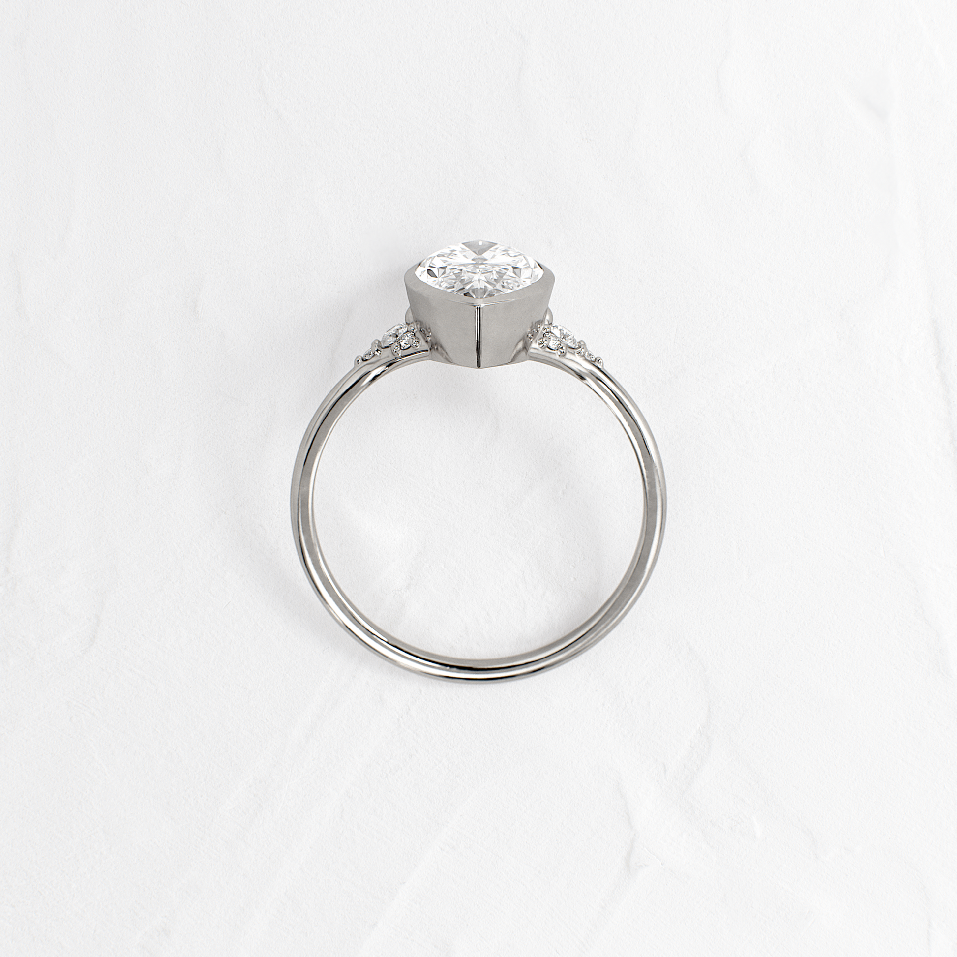 Bezel & Cluster Style- Marquise Lab Grown Diamond Engagement Ring