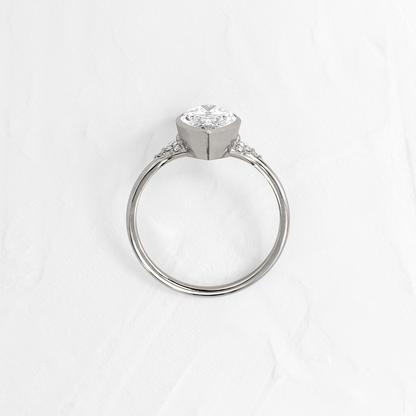 Bezel & Cluster Style- Marquise Lab Grown Diamond Engagement Ring
