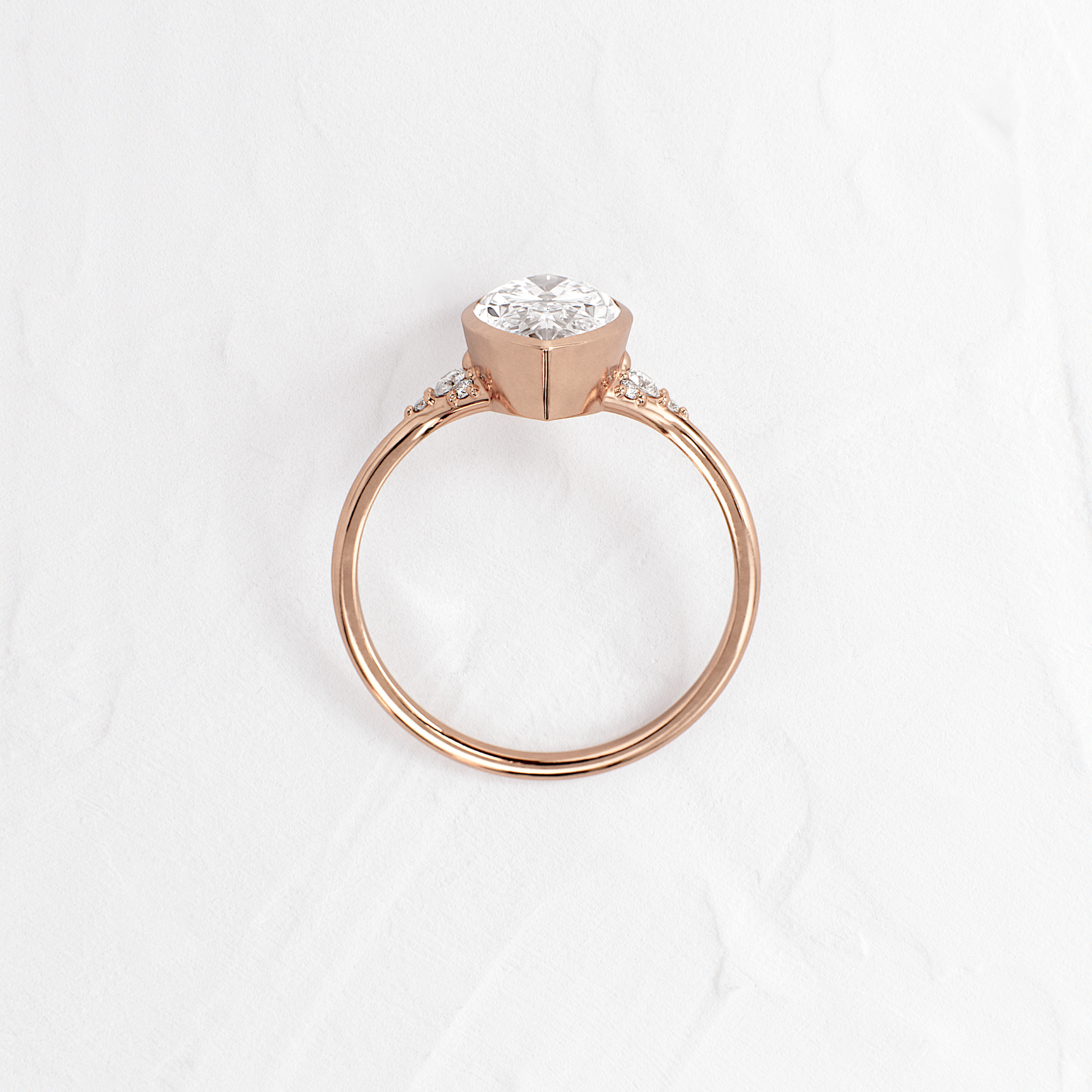 Bezel & Cluster Style- Marquise Lab Grown Diamond Engagement Ring