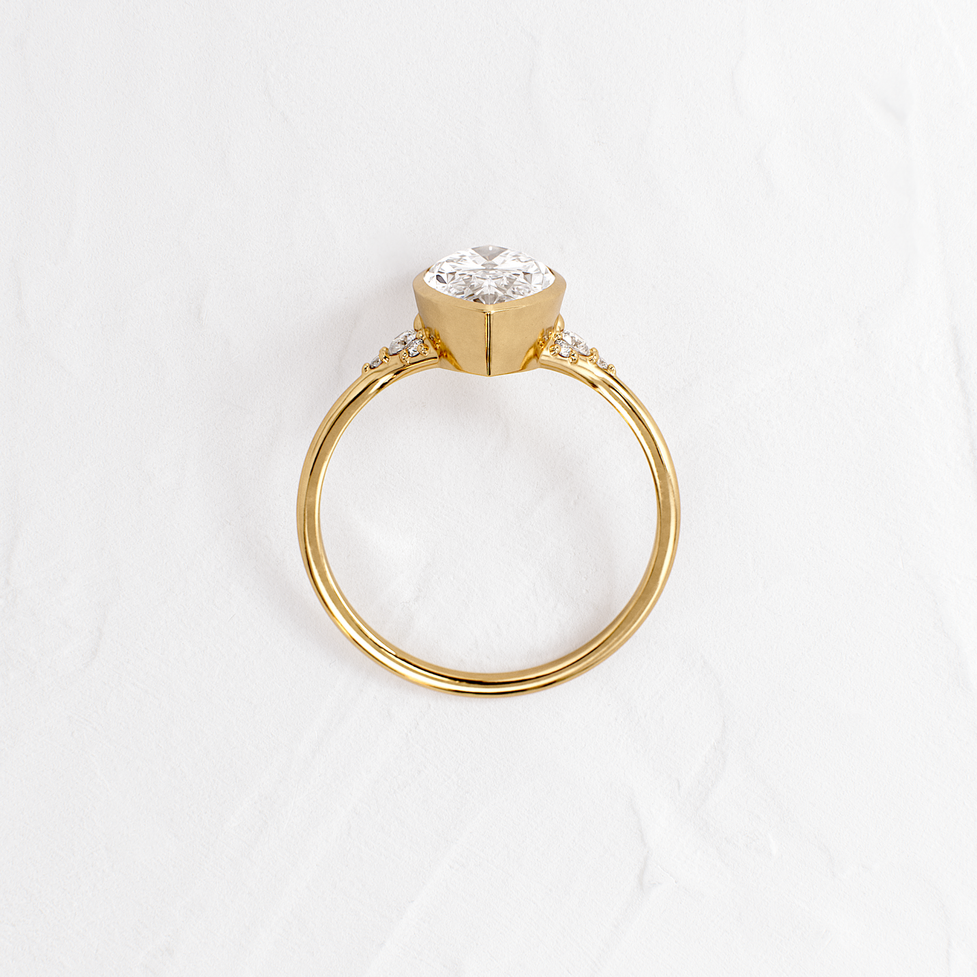 Bezel & Cluster Style- Marquise Lab Grown Diamond Engagement Ring