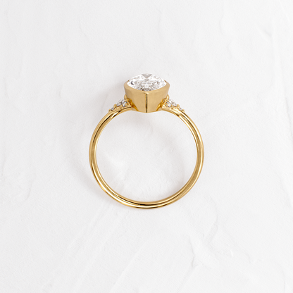 Bezel & Cluster Style- Marquise Lab Grown Diamond Engagement Ring