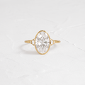 Bezel & Cluster Style-Oval Lab Grown Diamond Engagement Ring