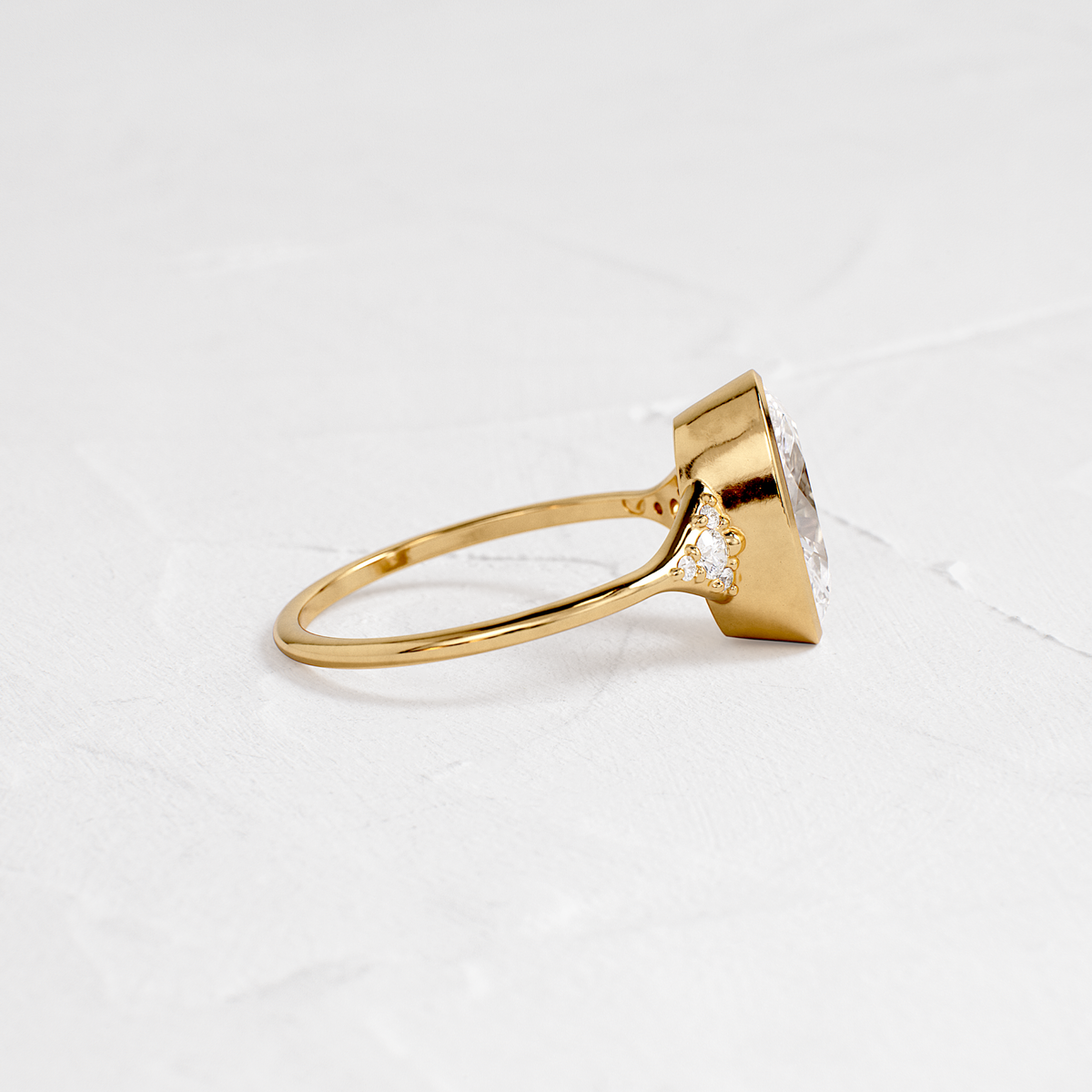 Bezel & Cluster Style-Oval Lab Grown Diamond Engagement Ring