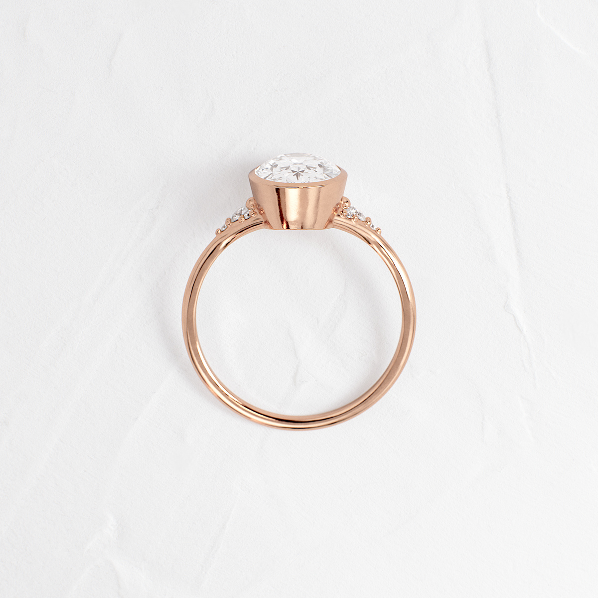 Bezel & Cluster Style-Oval Lab Grown Diamond Engagement Ring