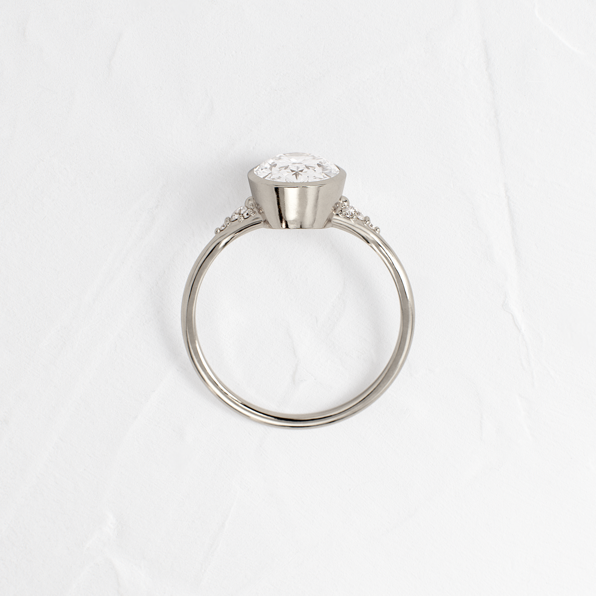 Bezel & Cluster Style-Oval Lab Grown Diamond Engagement Ring