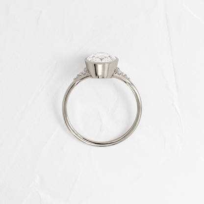 Bezel & Cluster Style-Oval Lab Grown Diamond Engagement Ring