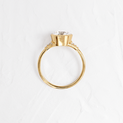 Bezel & Cluster Style-Round Lab Grown Diamond Engagement Ring