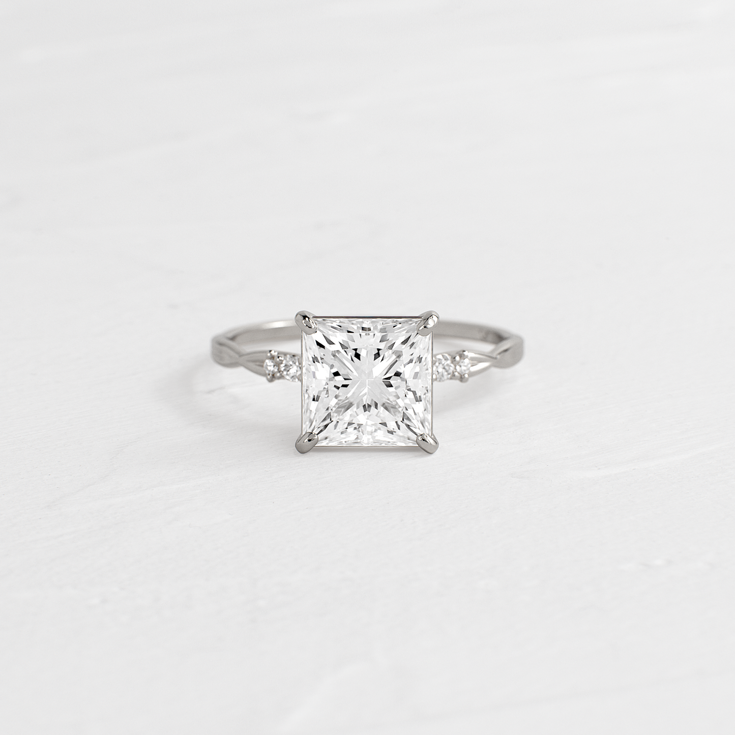 Criss Cross-Princess Lab Grown Diamond Engagement Ring