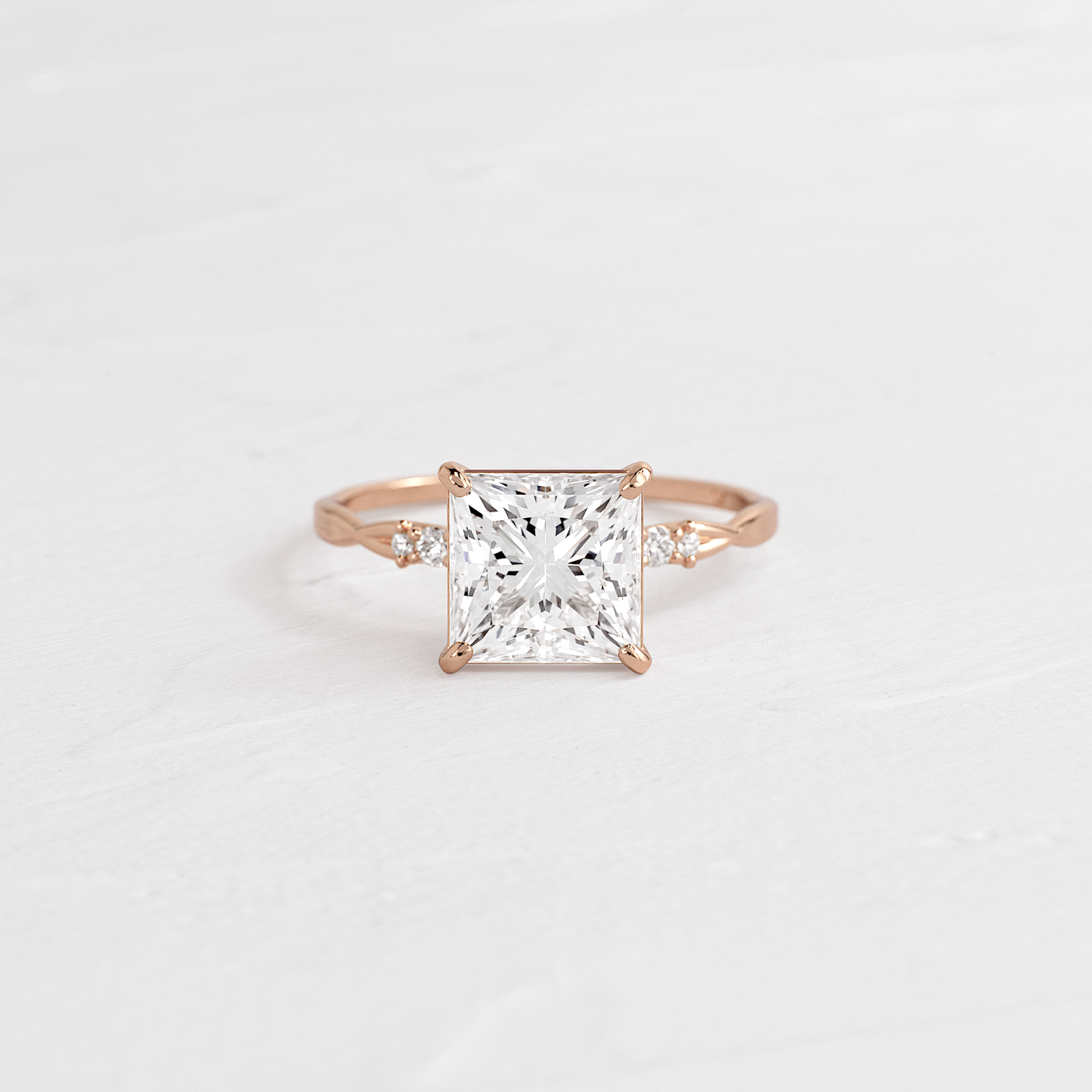 Criss Cross-Princess Lab Grown Diamond Engagement Ring