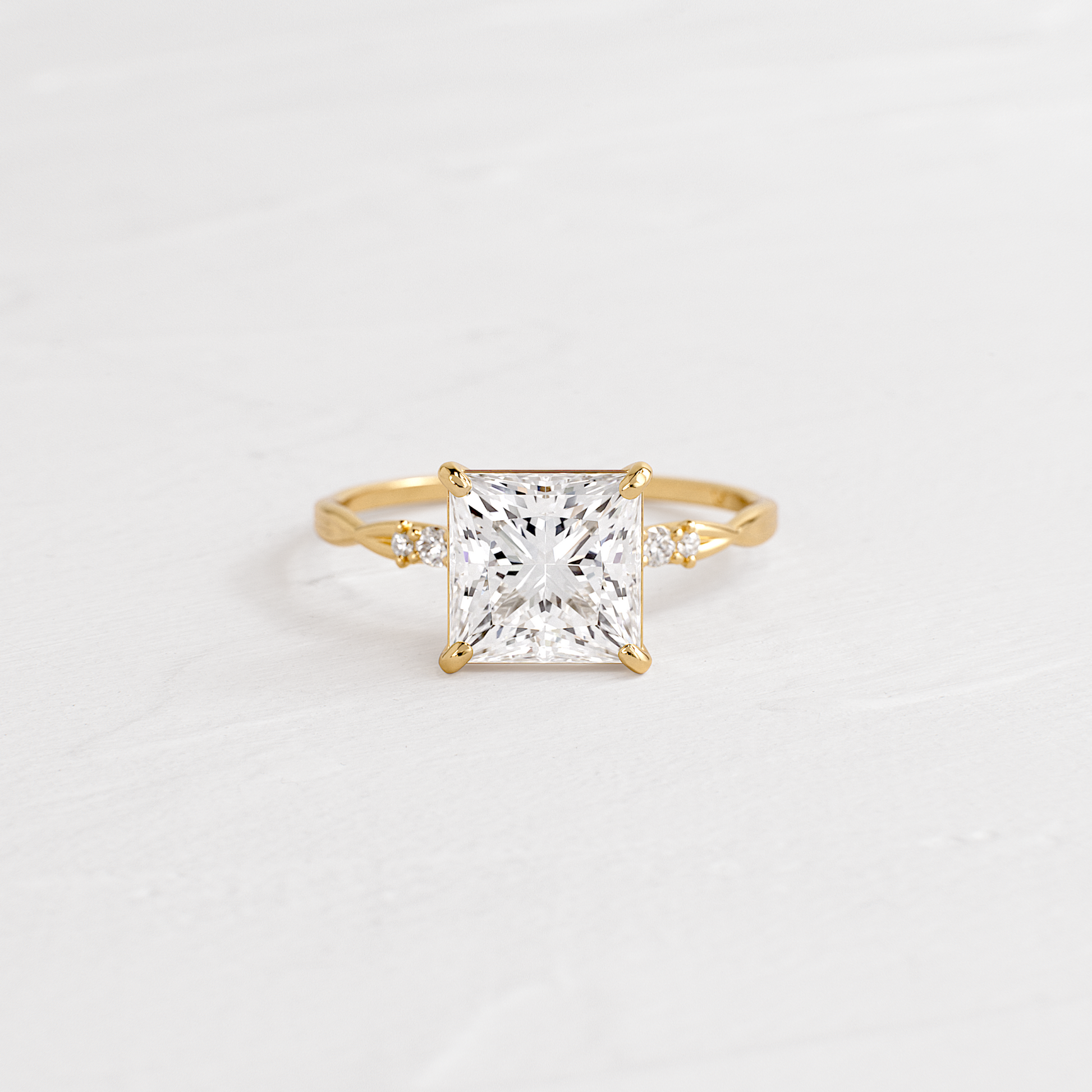 Criss Cross-Princess Lab Grown Diamond Engagement Ring