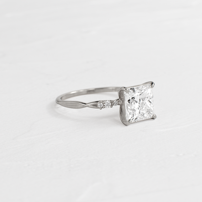 Criss Cross-Princess Lab Grown Diamond Engagement Ring