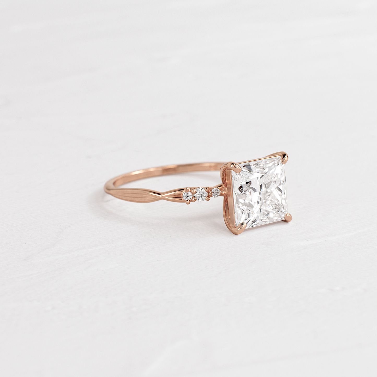 Criss Cross-Princess Lab Grown Diamond Engagement Ring