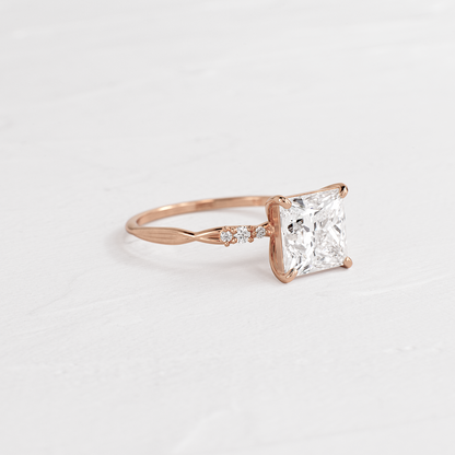 Criss Cross-Princess Lab Grown Diamond Engagement Ring