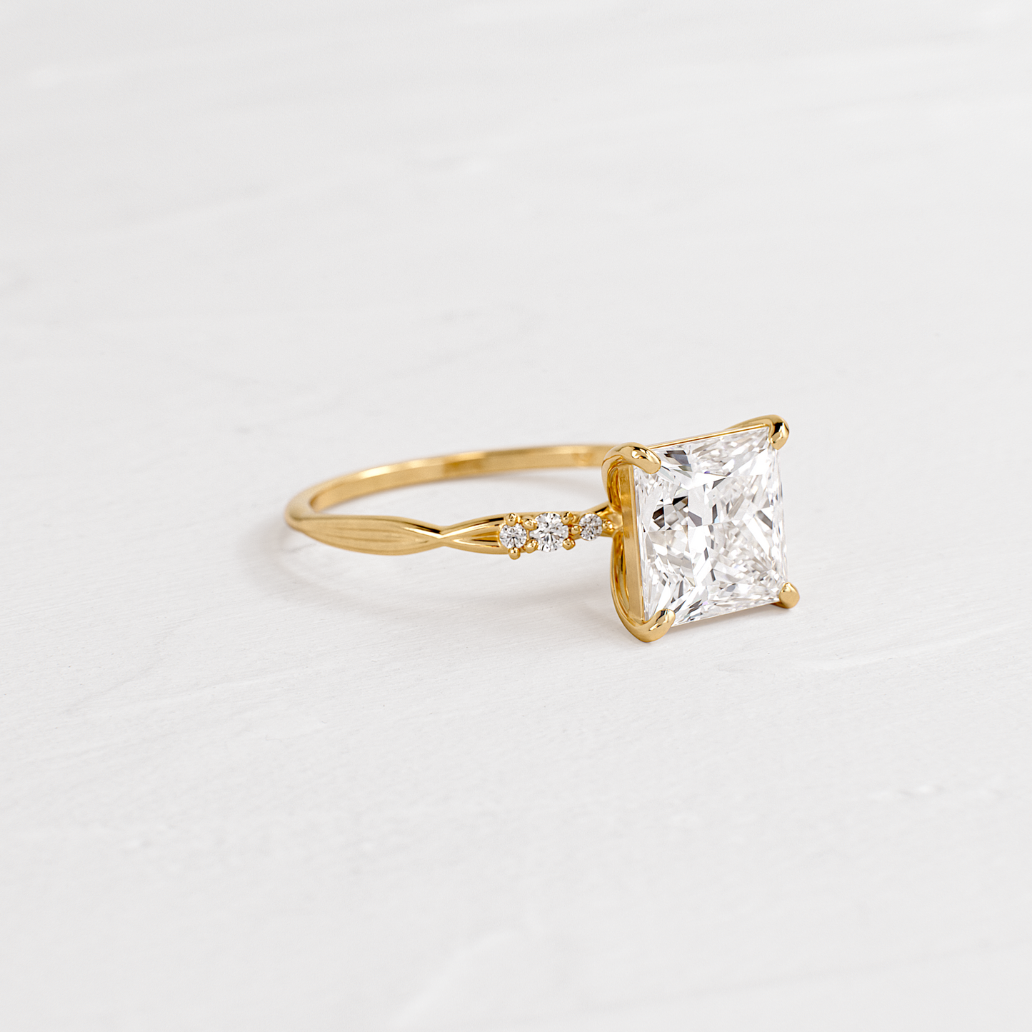 Criss Cross-Princess Lab Grown Diamond Engagement Ring