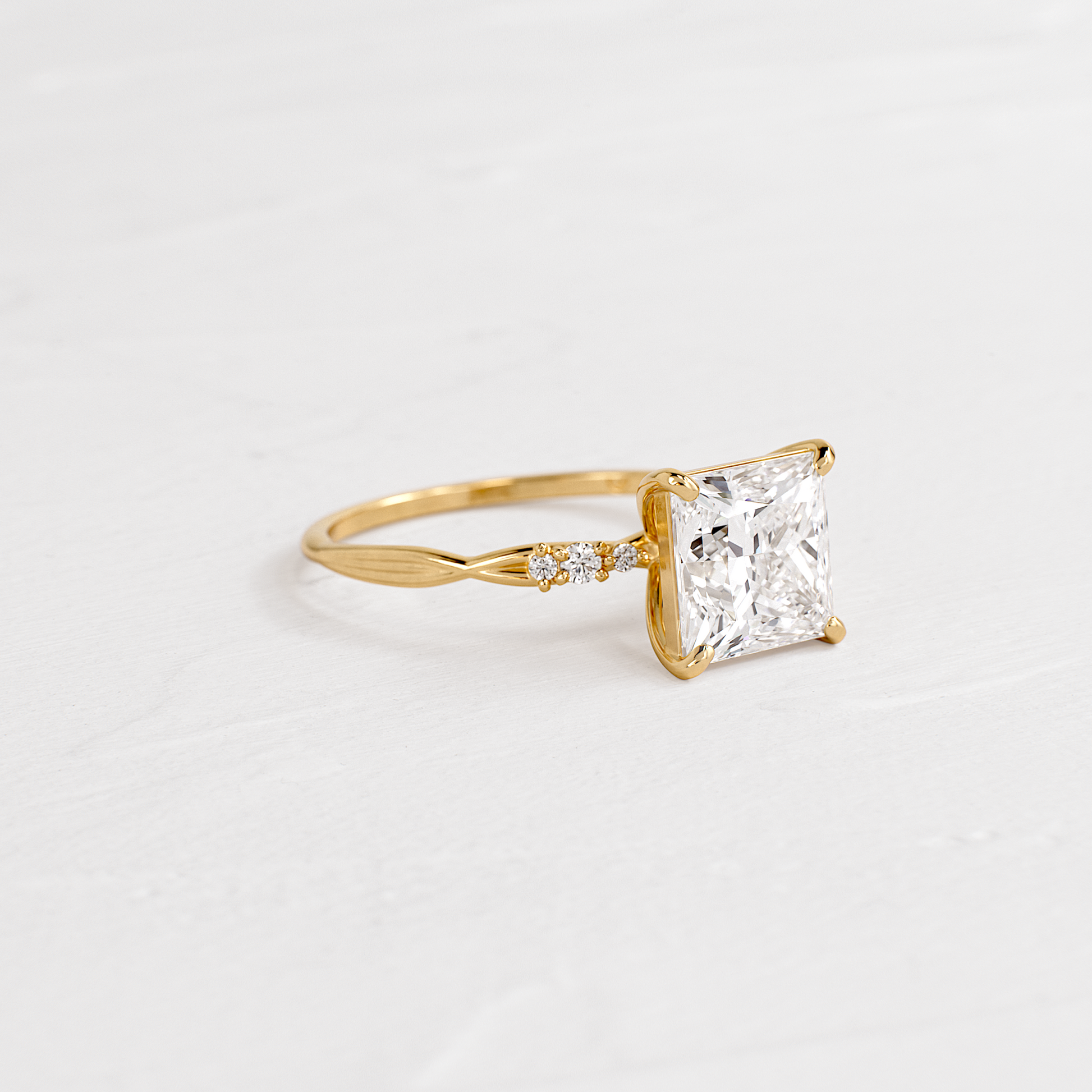 Criss Cross-Princess Lab Grown Diamond Engagement Ring