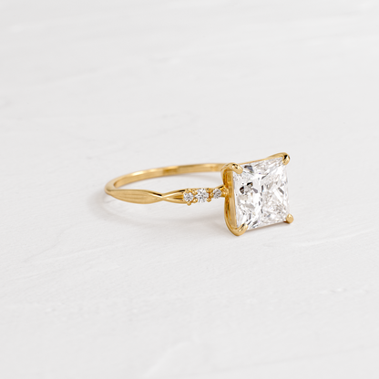 Criss Cross-Princess Lab Grown Diamond Engagement Ring