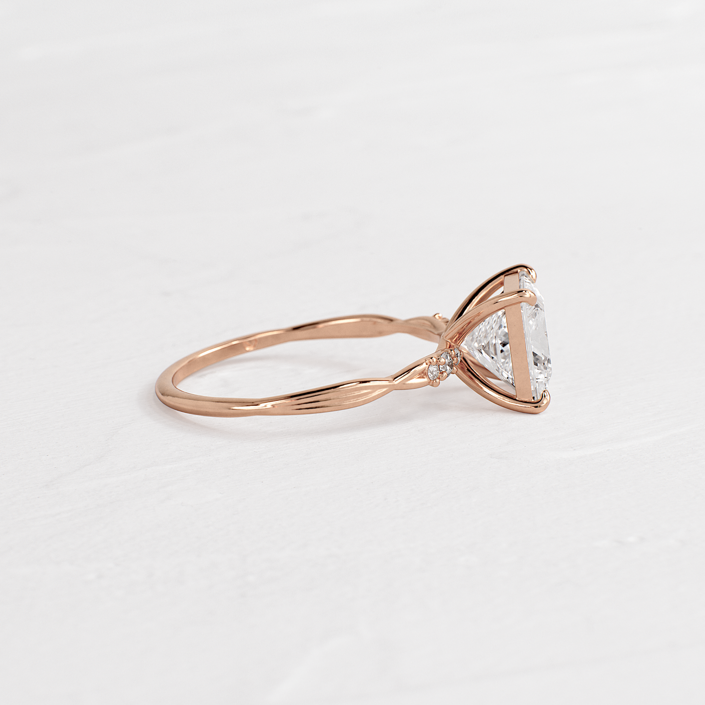 Criss Cross-Princess Lab Grown Diamond Engagement Ring