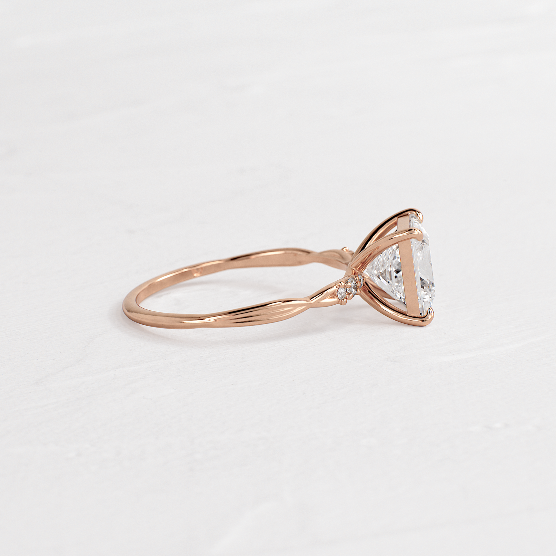Criss Cross-Princess Lab Grown Diamond Engagement Ring