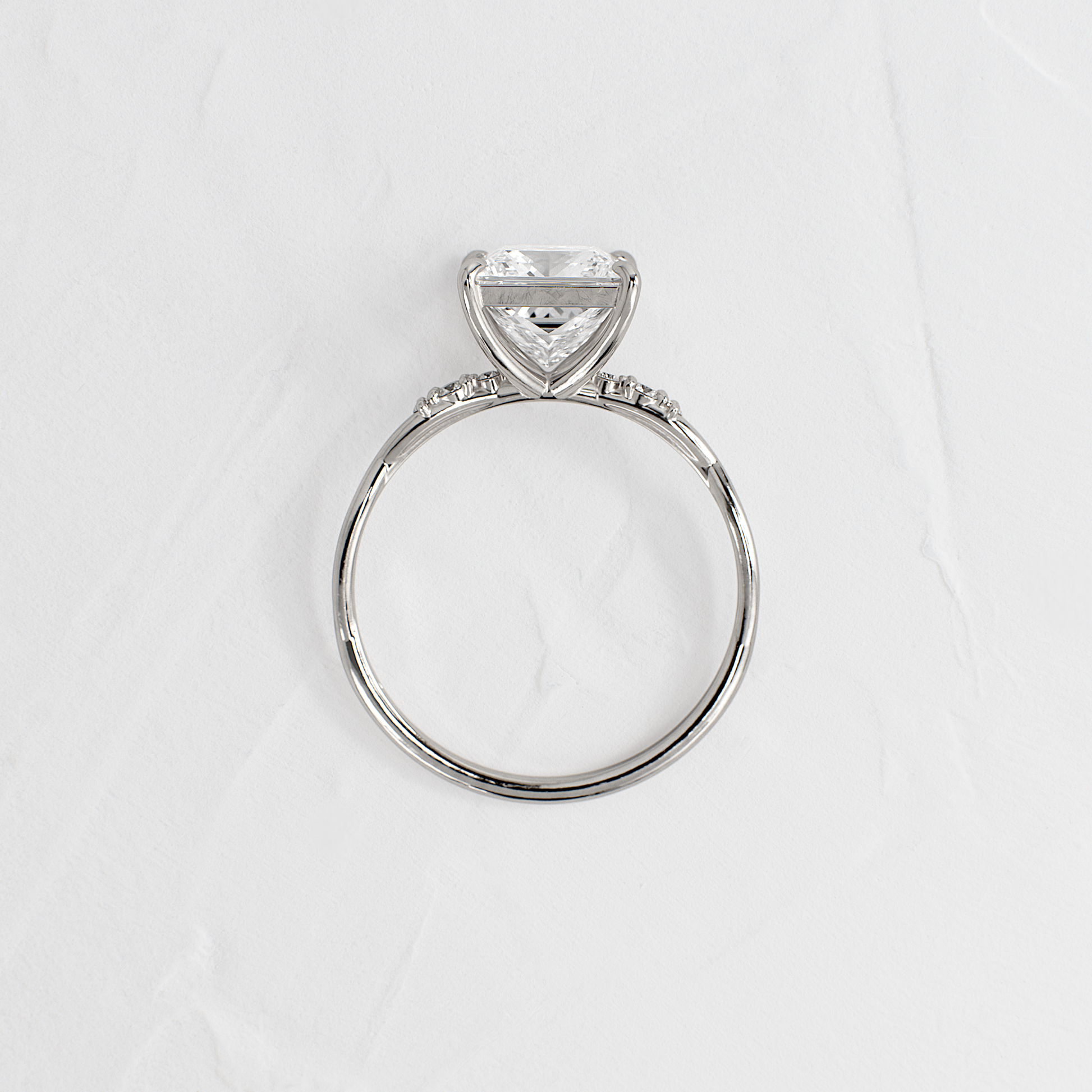 Criss Cross-Princess Lab Grown Diamond Engagement Ring
