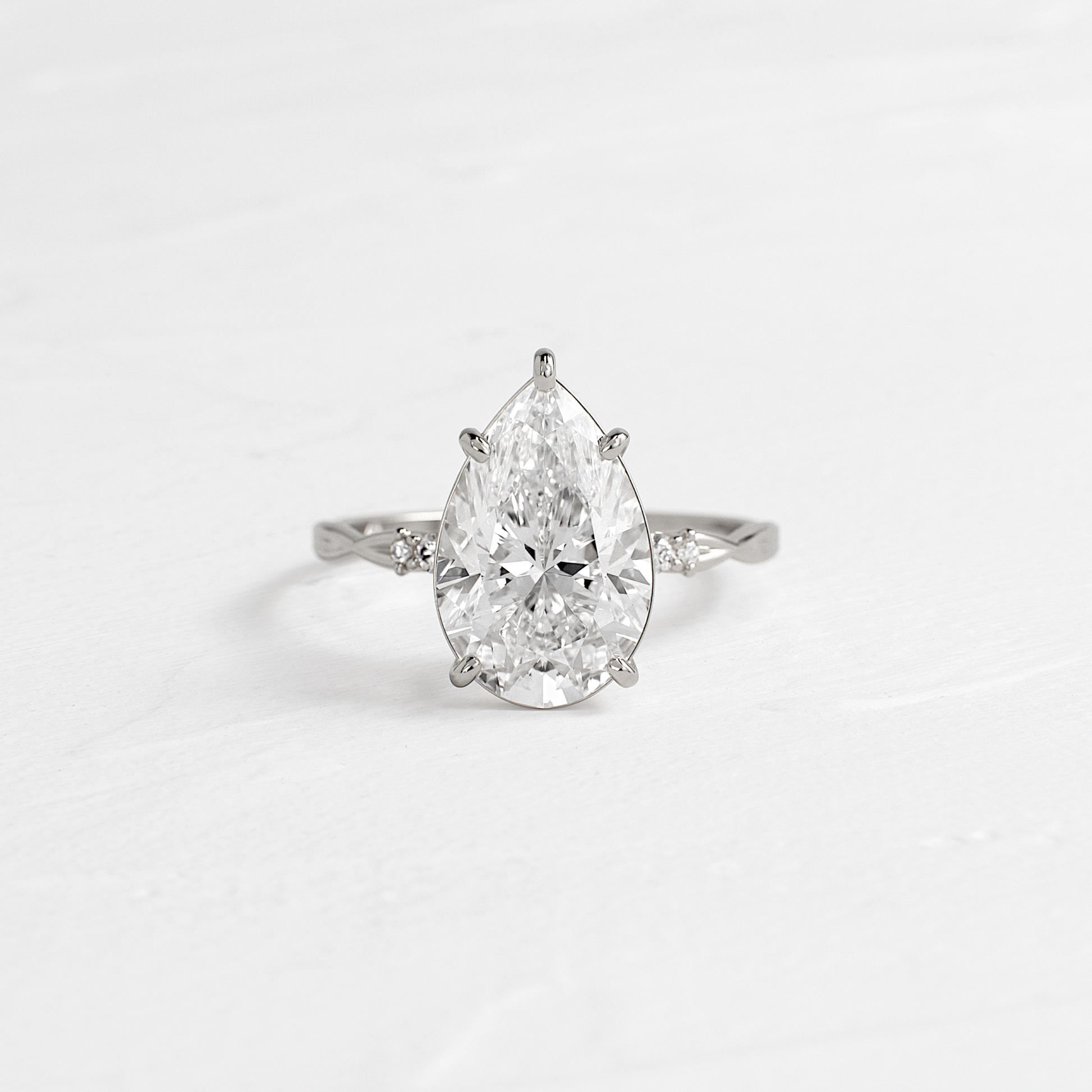 Criss Cross-Pear Lab Grown Diamond Engagement Ring