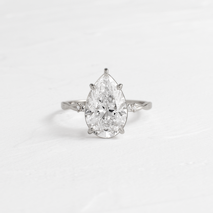 Criss Cross-Pear Lab Grown Diamond Engagement Ring