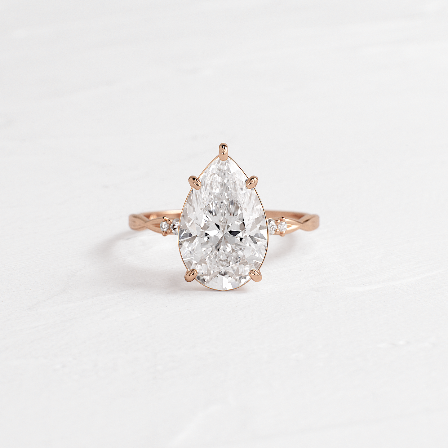 Criss Cross-Pear Lab Grown Diamond Engagement Ring