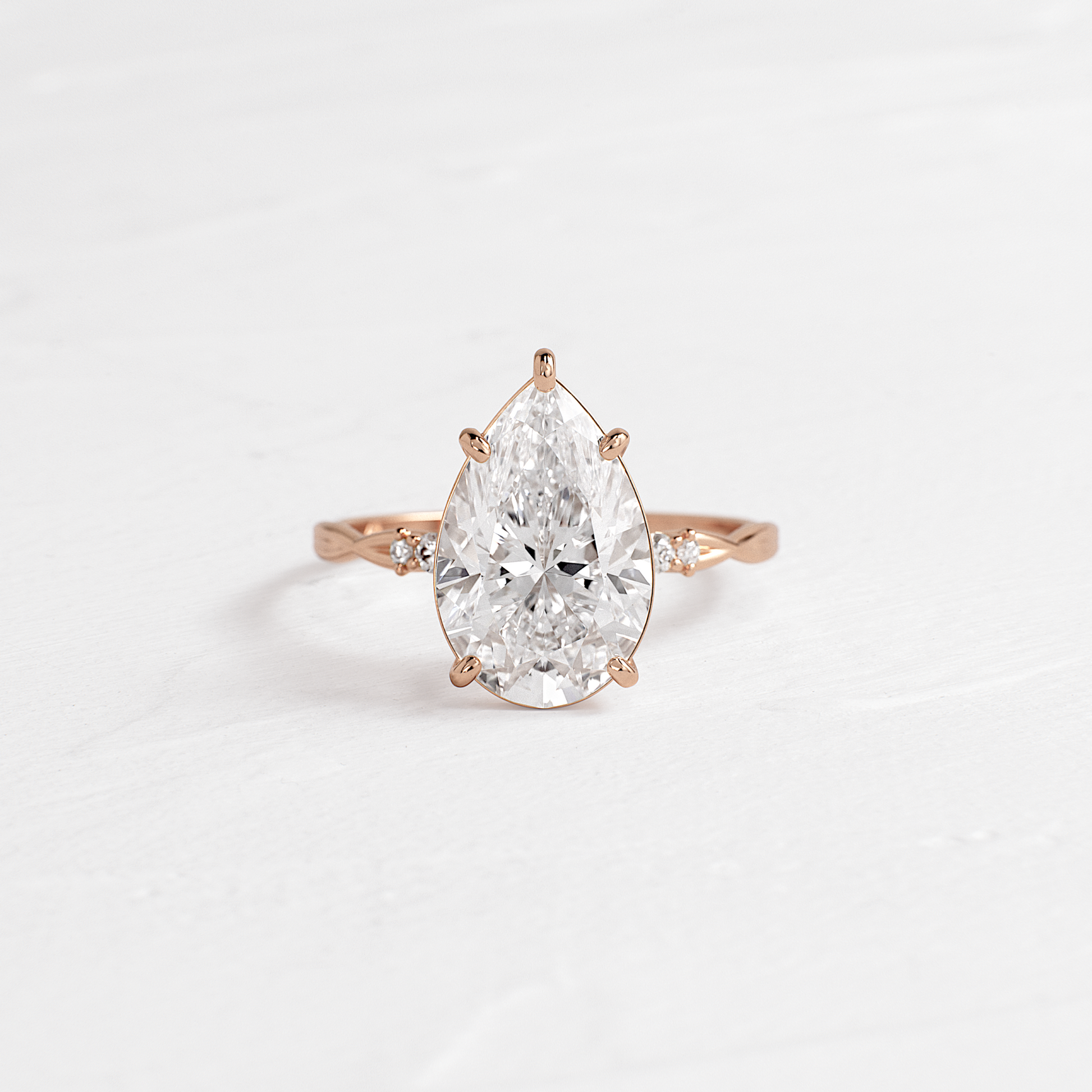 Criss Cross-Pear Lab Grown Diamond Engagement Ring