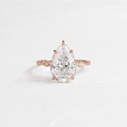Criss Cross-Pear Lab Grown Diamond Engagement Ring