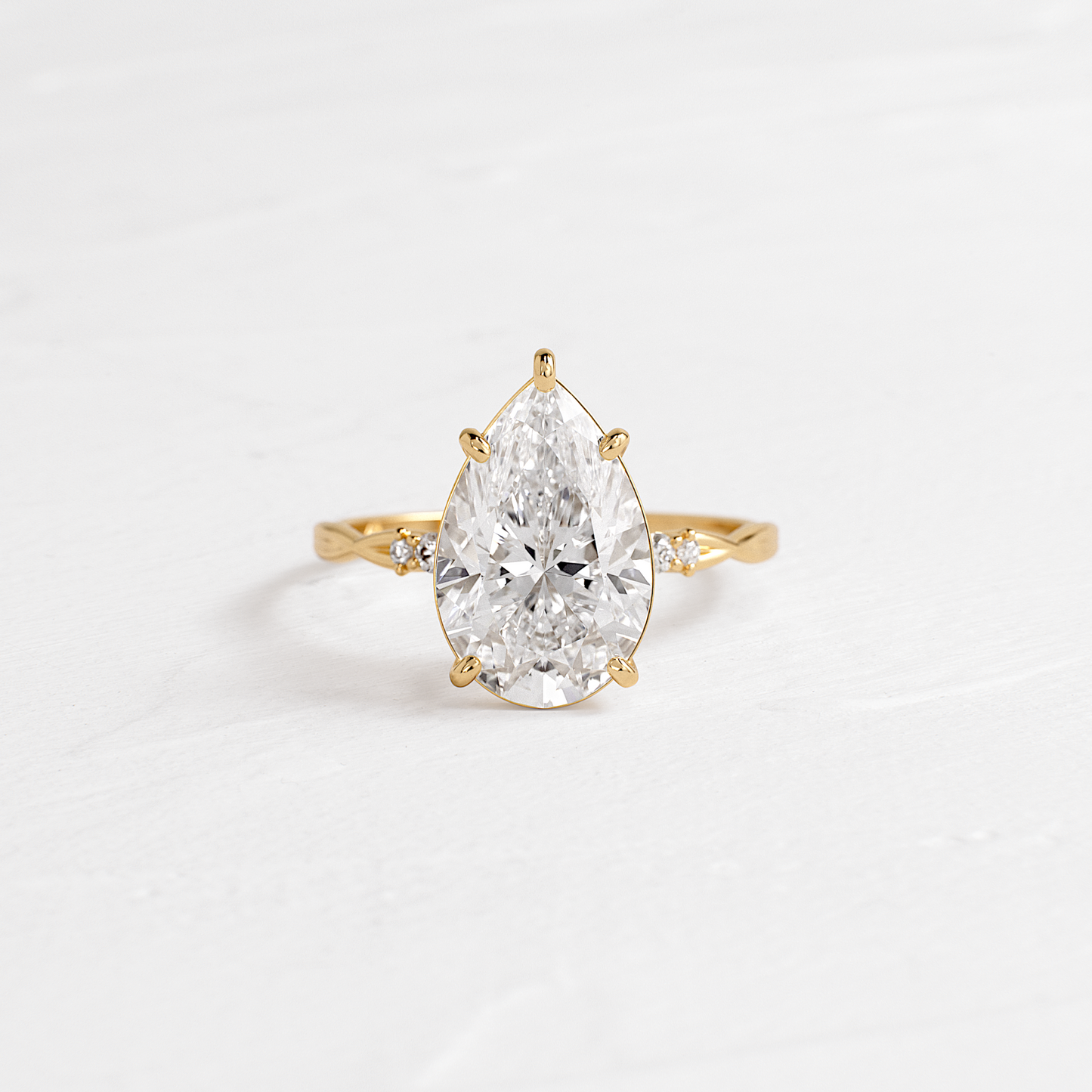 Criss Cross-Pear Lab Grown Diamond Engagement Ring
