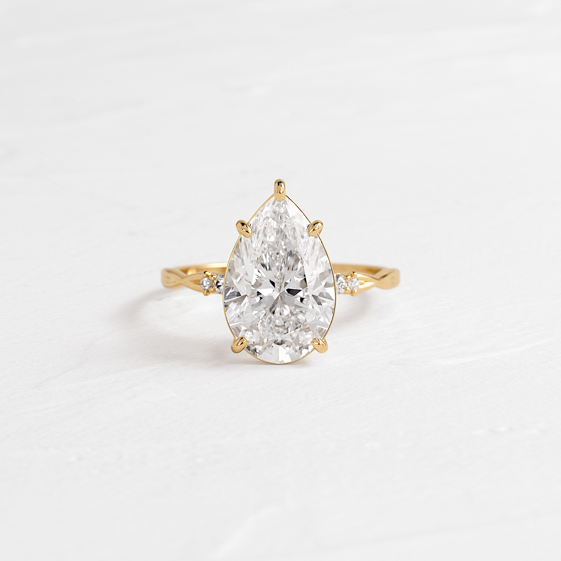 Criss Cross-Pear Lab Grown Diamond Engagement Ring