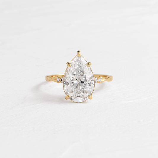 Criss Cross-Pear Lab Grown Diamond Engagement Ring