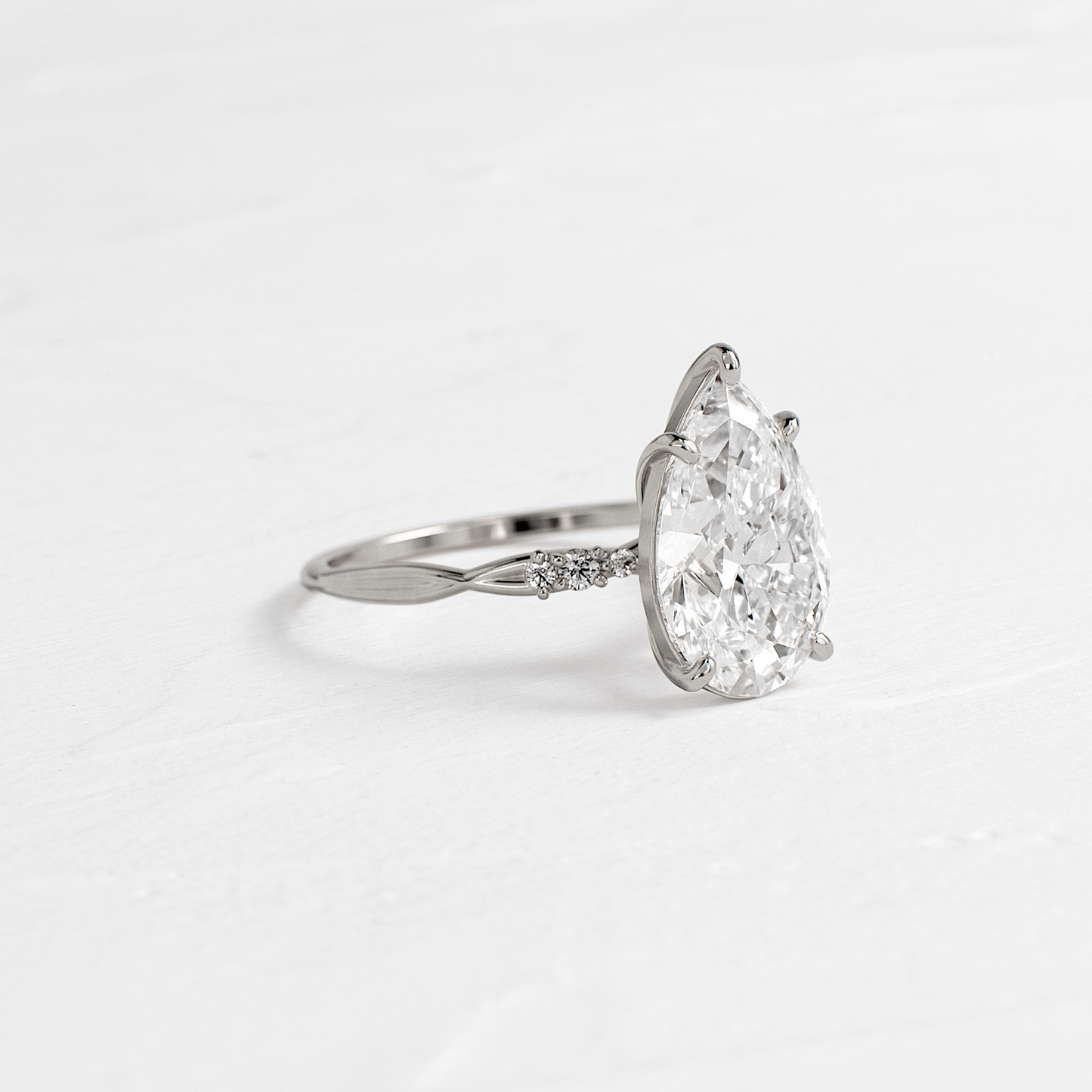 Criss Cross-Pear Lab Grown Diamond Engagement Ring