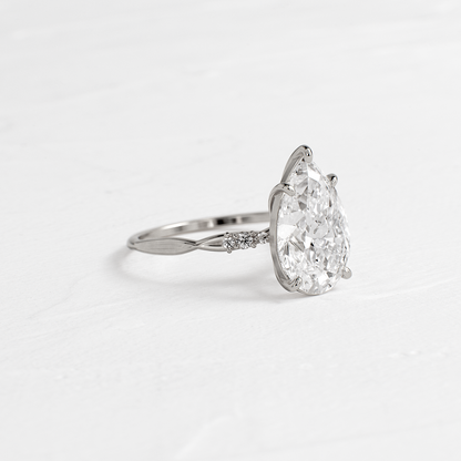 Criss Cross-Pear Lab Grown Diamond Engagement Ring
