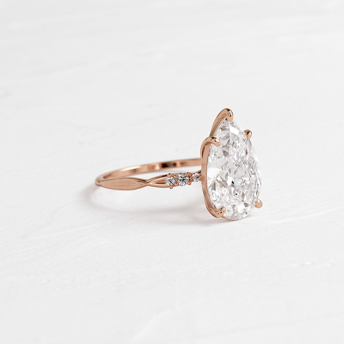Criss Cross-Pear Lab Grown Diamond Engagement Ring