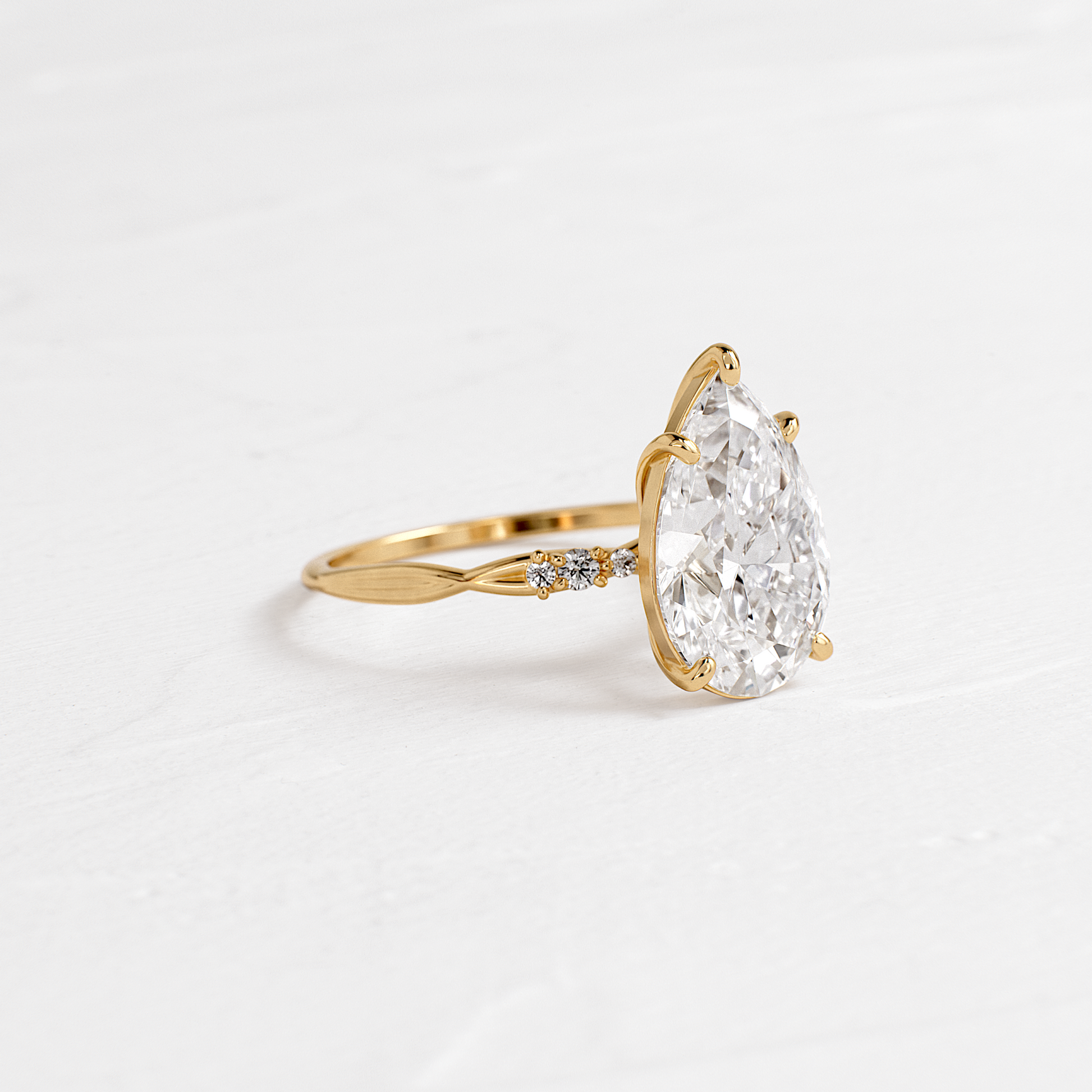Criss Cross-Pear Lab Grown Diamond Engagement Ring