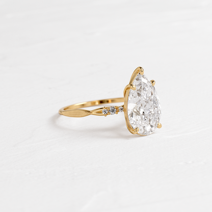 Criss Cross-Pear Lab Grown Diamond Engagement Ring