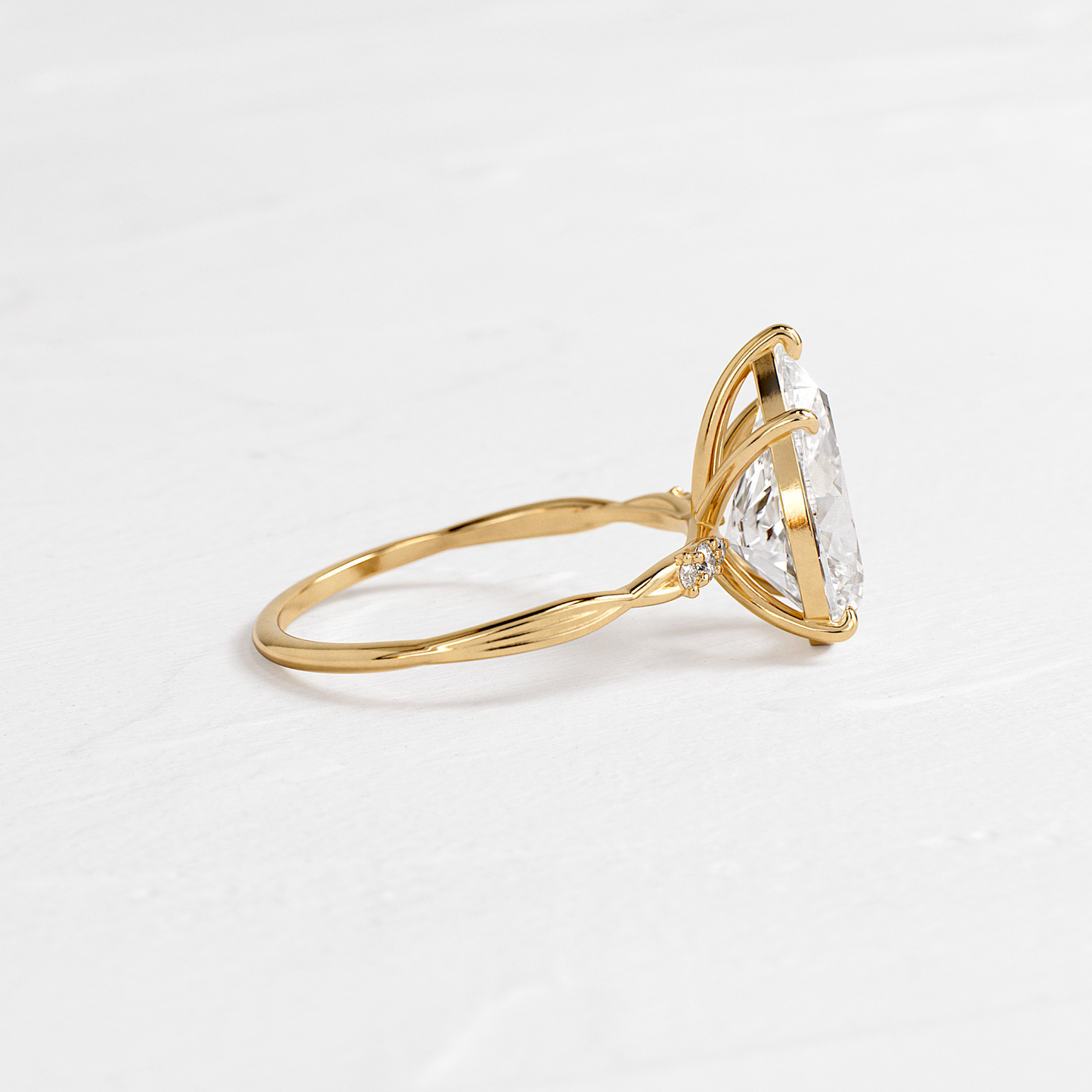 Criss Cross-Pear Lab Grown Diamond Engagement Ring