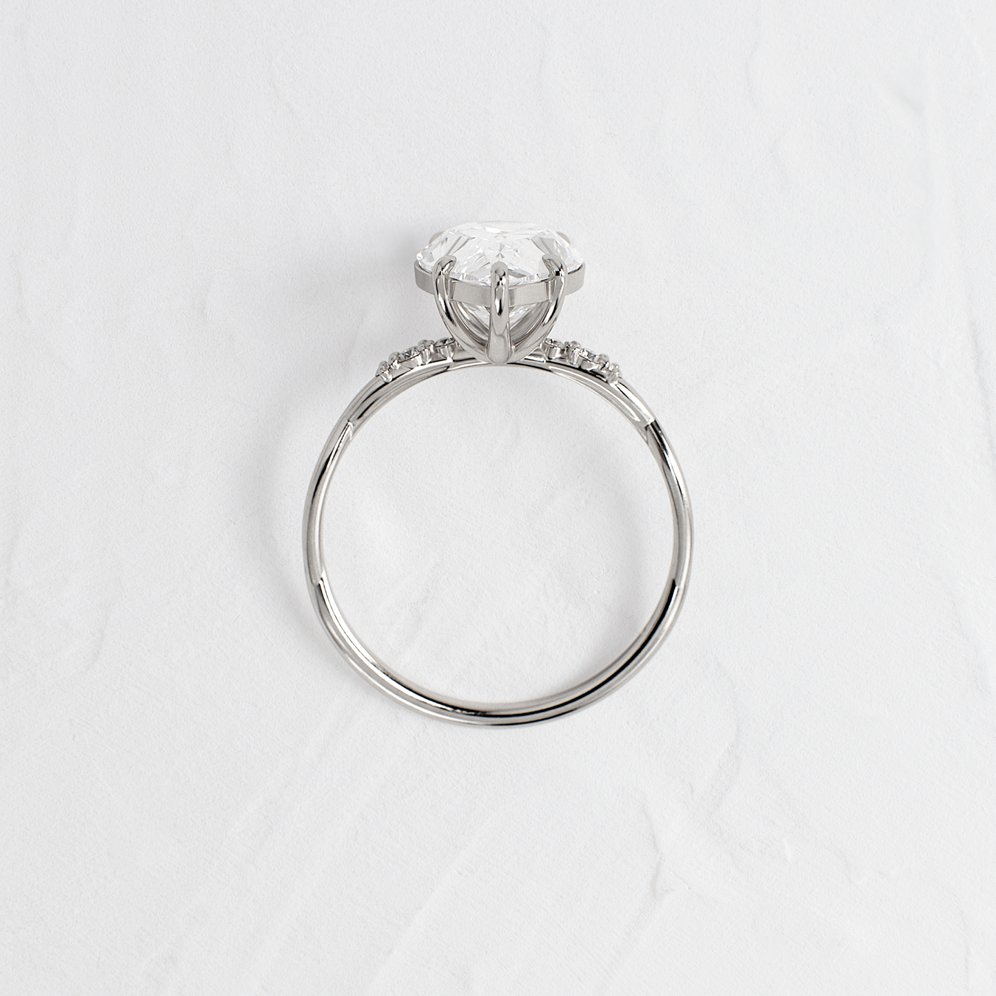 Criss Cross-Pear Lab Grown Diamond Engagement Ring