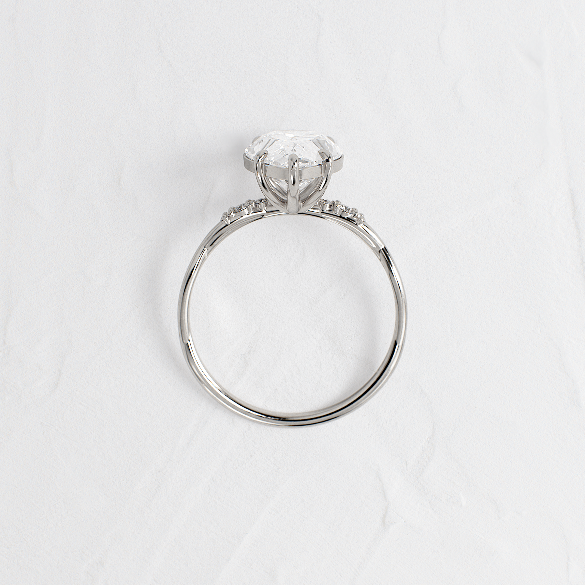 Criss Cross-Pear Lab Grown Diamond Engagement Ring