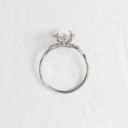 Criss Cross-Pear Lab Grown Diamond Engagement Ring