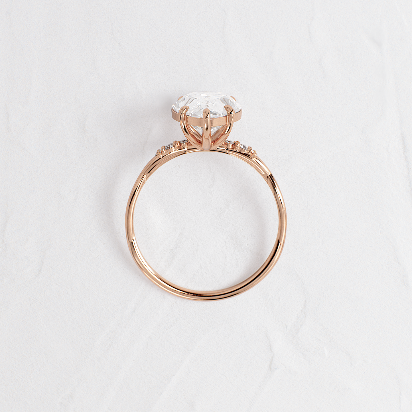 Criss Cross-Pear Lab Grown Diamond Engagement Ring