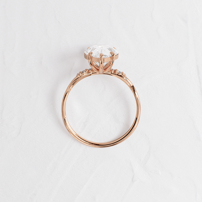 Criss Cross-Pear Lab Grown Diamond Engagement Ring