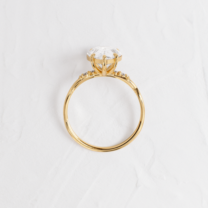 Criss Cross-Pear Lab Grown Diamond Engagement Ring
