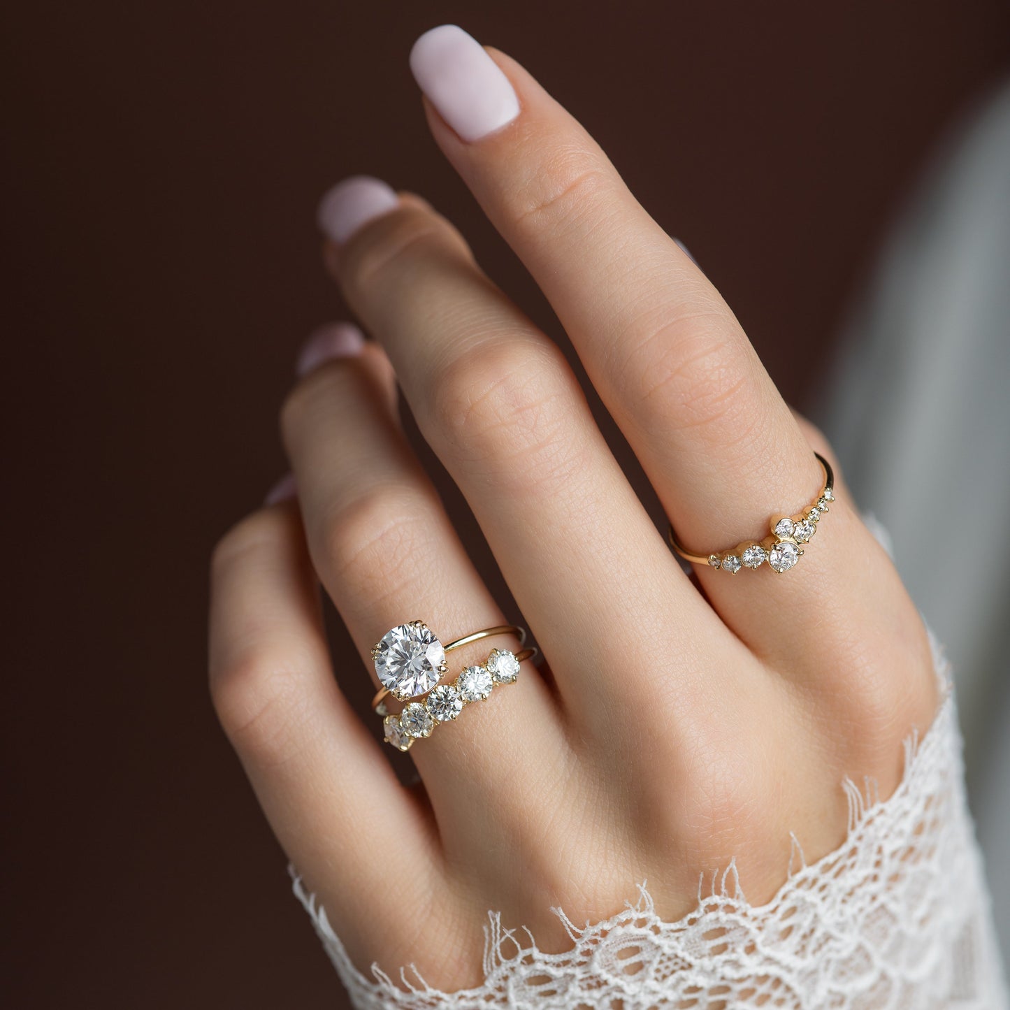 Solitaire Triple Prong-Round Lab Grown Diamond Engagement Ring