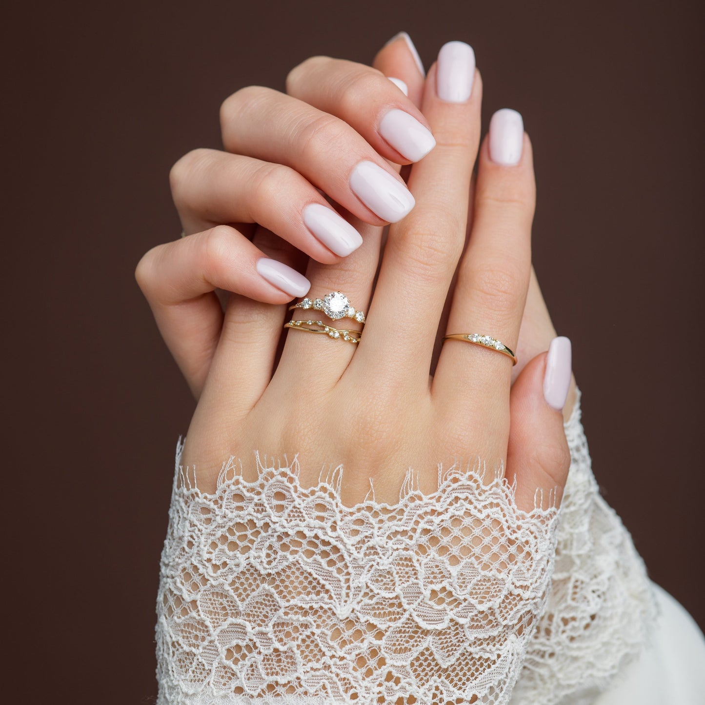 Cluster-Round Lab Grown Diamond Engagement Ring
