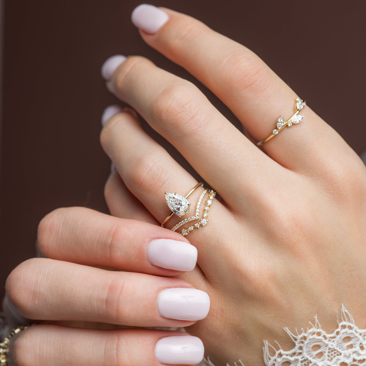 Solitaire-Pear Lab Grown Diamond Engagement Ring